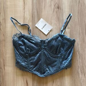 Forever 21 Blue Lace Intimates crop top